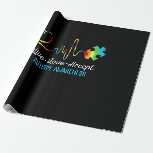 Live Love Accept Autism Awareness ラッピングペーパー (アンロールド)