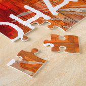 Live Love Aloha Hibiscus Beach Sign ジグソーパズル (側面)