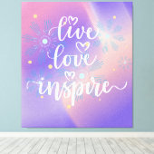 Live, Love and Inspire Quote キャンバスプリント (インサイチュ (ウッドフロア))
