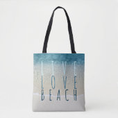 Live Love Beach ターコイズブルー 海 サーフィン 波 To トートバッグ (正面)