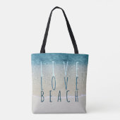 Live Love Beach ターコイズブルー 海 サーフィン 波 To トートバッグ (裏面)