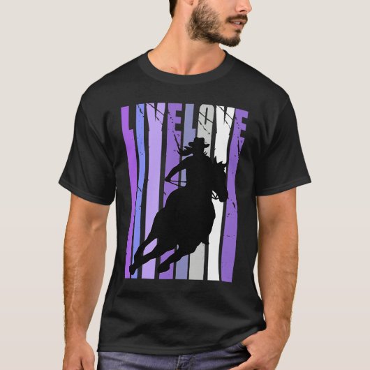 Live Love Cowgirl Rodeo Barrel Racing Horse Riding Tシャツ (正面)