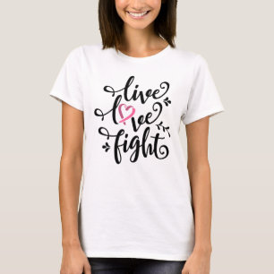 Live Love Fight Womens Cancer認識度Tシャツ Tシャツ