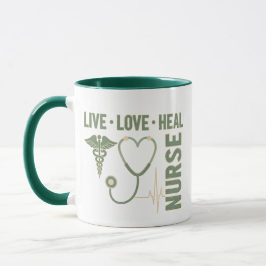 Live Love Heal ナース カドゥケウス ステトスコープ 心電図 マグ (左)