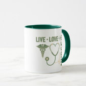 Live Love Heal ナース カドゥケウス ステトスコープ 心電図 マグ (正面右)
