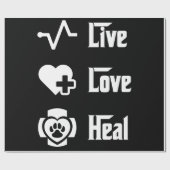 Live Love Heal Vet Tech獣医のための技術 ラッピングペーパー (フラット)