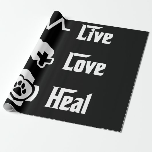 Live Love Heal Vet Tech獣医のための技術 ラッピングペーパー (アンロールド)