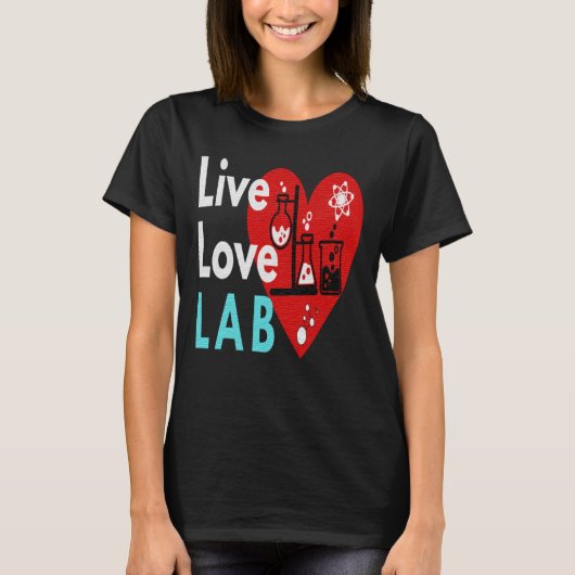 LIVE LOVE LAB - 研究室ライフ Tシャツ (正面)