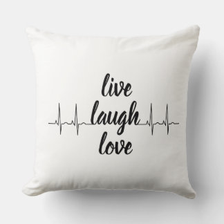 Live, Love, Laugh — ハートビートパルススロー枕 クッション