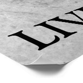 Live Love Laugh Black and White Gerber Daisy ポスター (角)