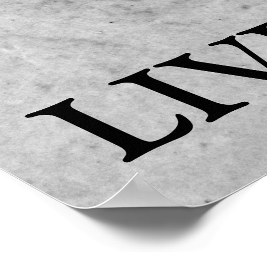 Live Love Laugh Black and White Gerber Daisy ポスター (角)