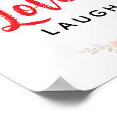 Live Love Laugh Floral Typography  ポスター (角)