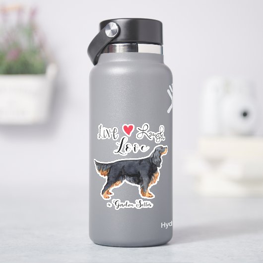 Live Love Law a Gordon Setterビニールステッカー シール (HydroFlask)