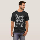 Live Love Lift  Kettlebell Gym Workout Motivationa Tシャツ (正面フル)