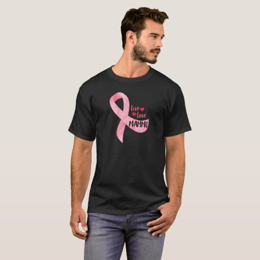 Live Love Mammo Pink Ribbon Mammo Technologist App Tシャツ (正面フル)