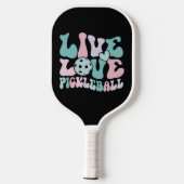 Live Love Pickleball Pink Aqua Purple ピックルボールラケット (裏面)