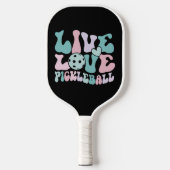 Live Love Pickleball Pink Aqua Purple ピックルボールラケット (正面)