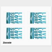 live_love_surf 長方形シール (シート)