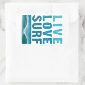 live_love_surf 長方形シール (バッグ)