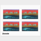 Live, Love, Surf stickers by Mareneオリジナルアート 長方形シール (シート)