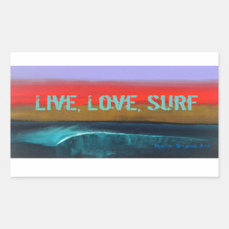 Live, Love, Surf stickers by Mareneオリジナルアート 長方形シール