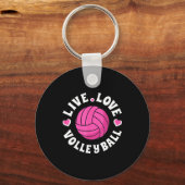 Live Love Volleyball For Women Girls Volleyball Fa キーホルダー (正面)