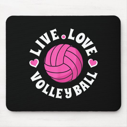 Live Love Volleyball For Women Girls Volleyball Fa マウスパッド (正面)