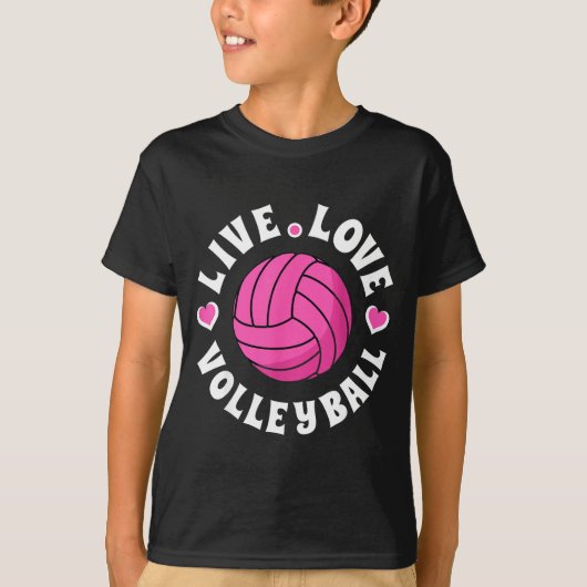Live Love Volleyball For Women Girls Volleyball Fa Tシャツ (正面)