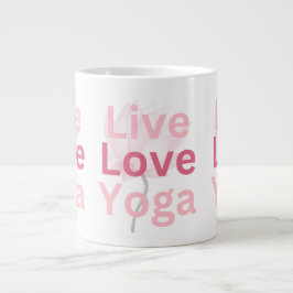Live Love Yoga ロータス マインドフル ウェルビーイング ギフト 彼女 ジャンボコーヒーマグカップ