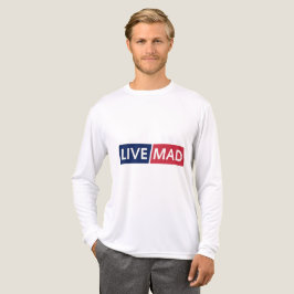LIVE MAD - モダンで大胆なミニマルタイポグラフィデザイン トライブレンドTシャツ