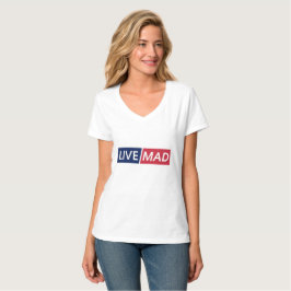 LIVE MAD - 大胆なミニマルモダン タイポグラフィ デザイン Tシャツ