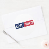 LIVE MAD – Bold Minimal Modern Typography ラウンドシール (封筒)
