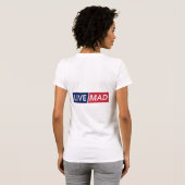 LIVE MAD – Bold Minimal Modern Typography Design H Tシャツ (裏面フル)