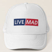 Live Mad Bold Typography Hat Design キャップ (正面)