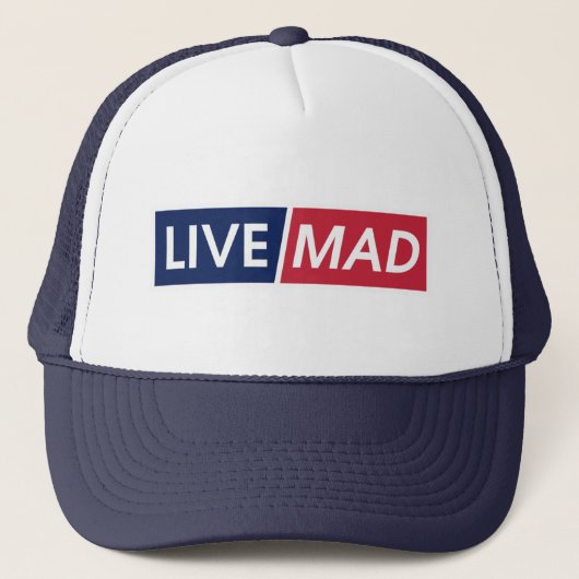Live Mad Bold Typography Hat Design キャップ (正面)