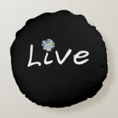 Live Minimalist Modern Black and White ラウンドクッション (裏面)