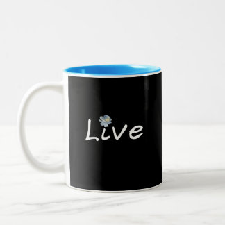 Live Minimalist Modern Black and White 11oz ツートーンマグカップ