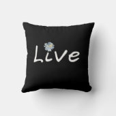 Live Minimalist Modern Black and White 16 x 16 クッション (裏面)