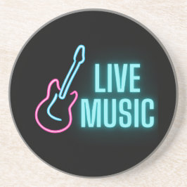 Live Music ネオン ギター コースター