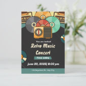Live Music Concert Invitation | Modern Night Event 出欠カード (スタンド正面)
