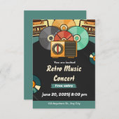 Live Music Concert Invitation | Modern Night Event 出欠カード (正面/裏面)