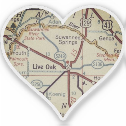 Live Oak FLマップ シール (正面)