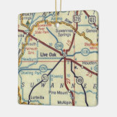 Live Oak Floridaヴィンテージマップ セラミックオーナメント (左)