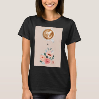 (Live On) コーヒーと花 Tシャツ