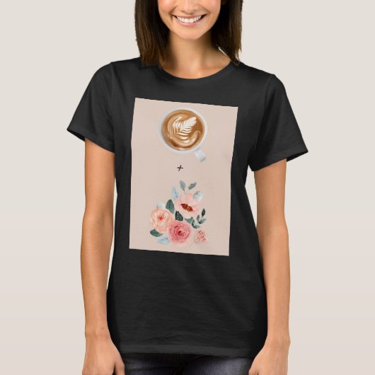 (Live On) コーヒーと花 Tシャツ (正面)