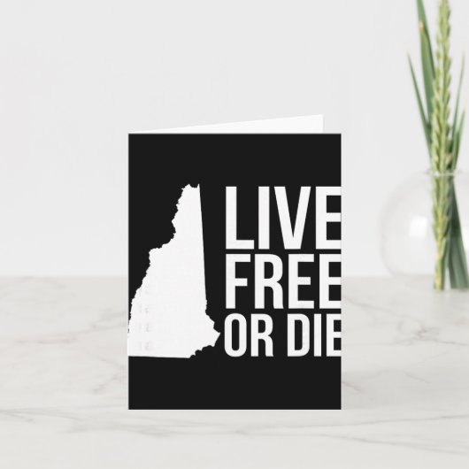 Live Or Die Nh Motto New Hampshire Map カード (正面)