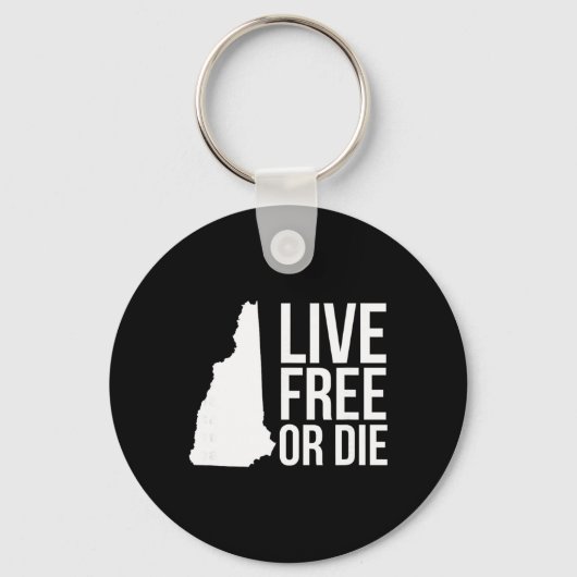 Live Or Die Nh Motto New Hampshire Map  キーホルダー (正面)
