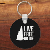 Live Or Die Nh Motto New Hampshire Map  キーホルダー (正面)