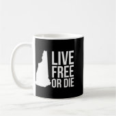 Live Or Die Nh Motto New Hampshire Map コーヒーマグカップ (左)