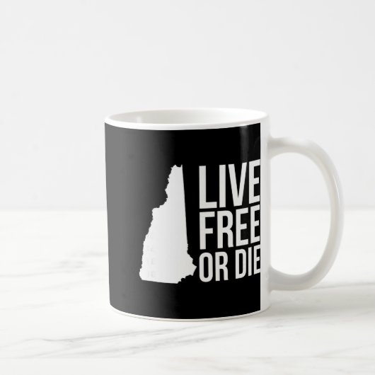 Live Or Die Nh Motto New Hampshire Map コーヒーマグカップ (右)